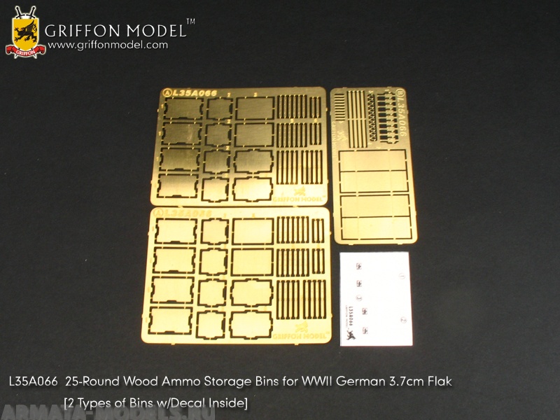

L35A066GR 25-Round Wood Ammo Storage Bins for WW II German 3.7cm Flak 2 Types of Bins