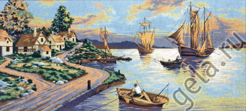 Канва жесткая с рисунком B.1285 Голубая бухта