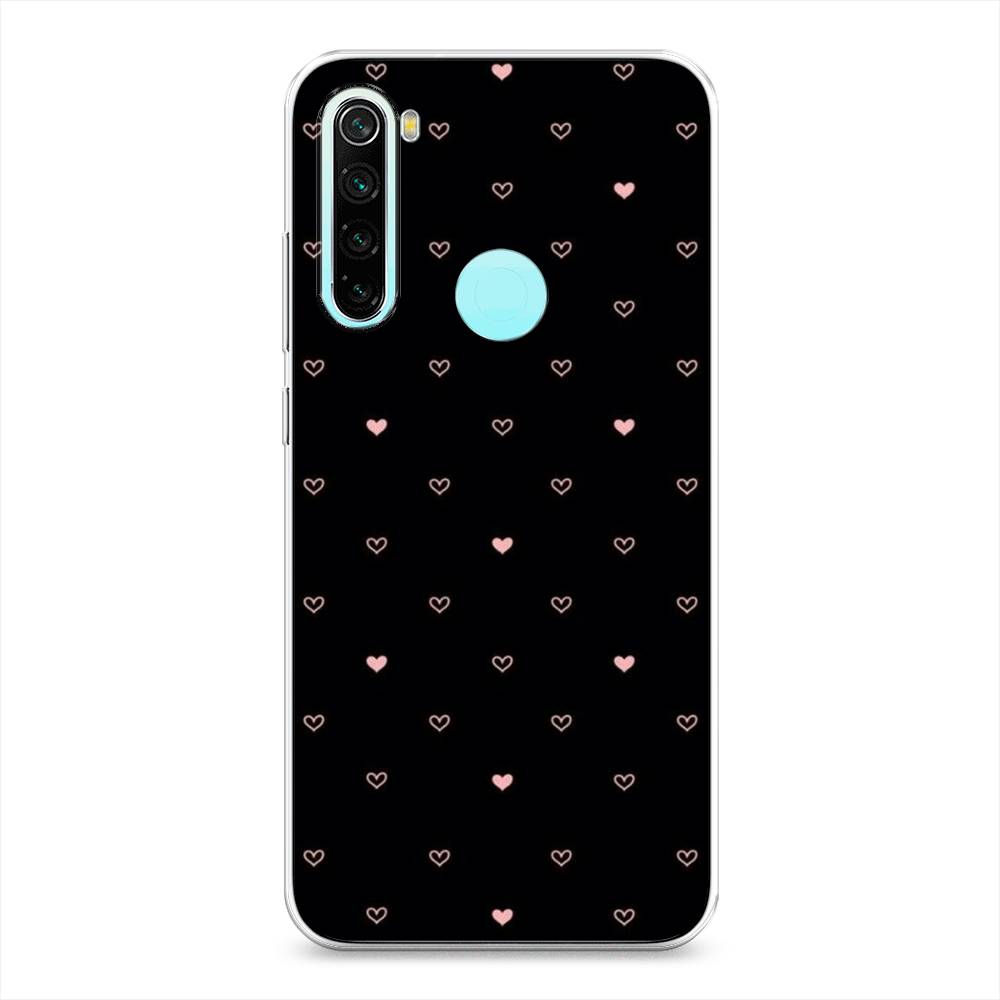 

Чехол Awog на Xiaomi Redmi Note 8 "Черный фон и сердечки", Разноцветный, 36550-3