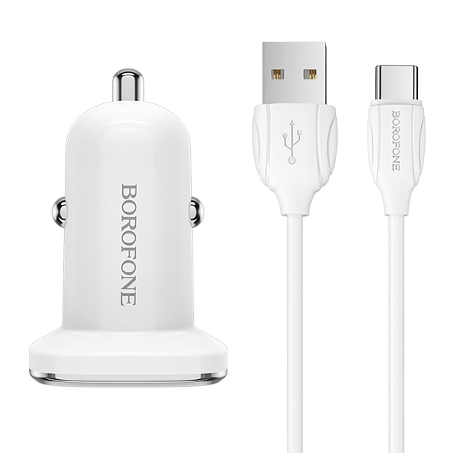 

Автомобильное зарядное устройство (универсальное) Borofone BZ12 (2USB, 5V, 2.4A, кабель Ty