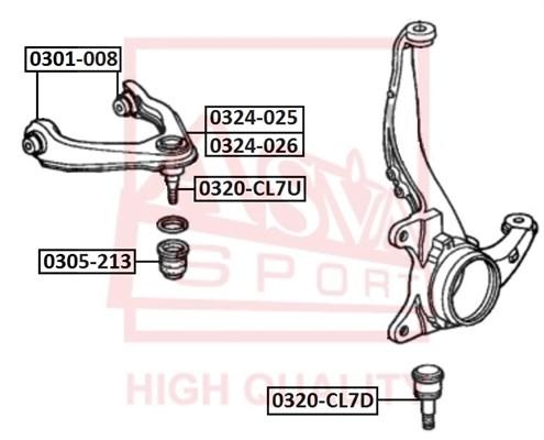 

ASVA Опора шаровая верхняя ASVA 0320CL7U