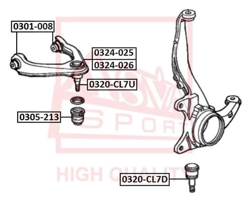 ASVA Опора шаровая верхняя ASVA 0320CL7U