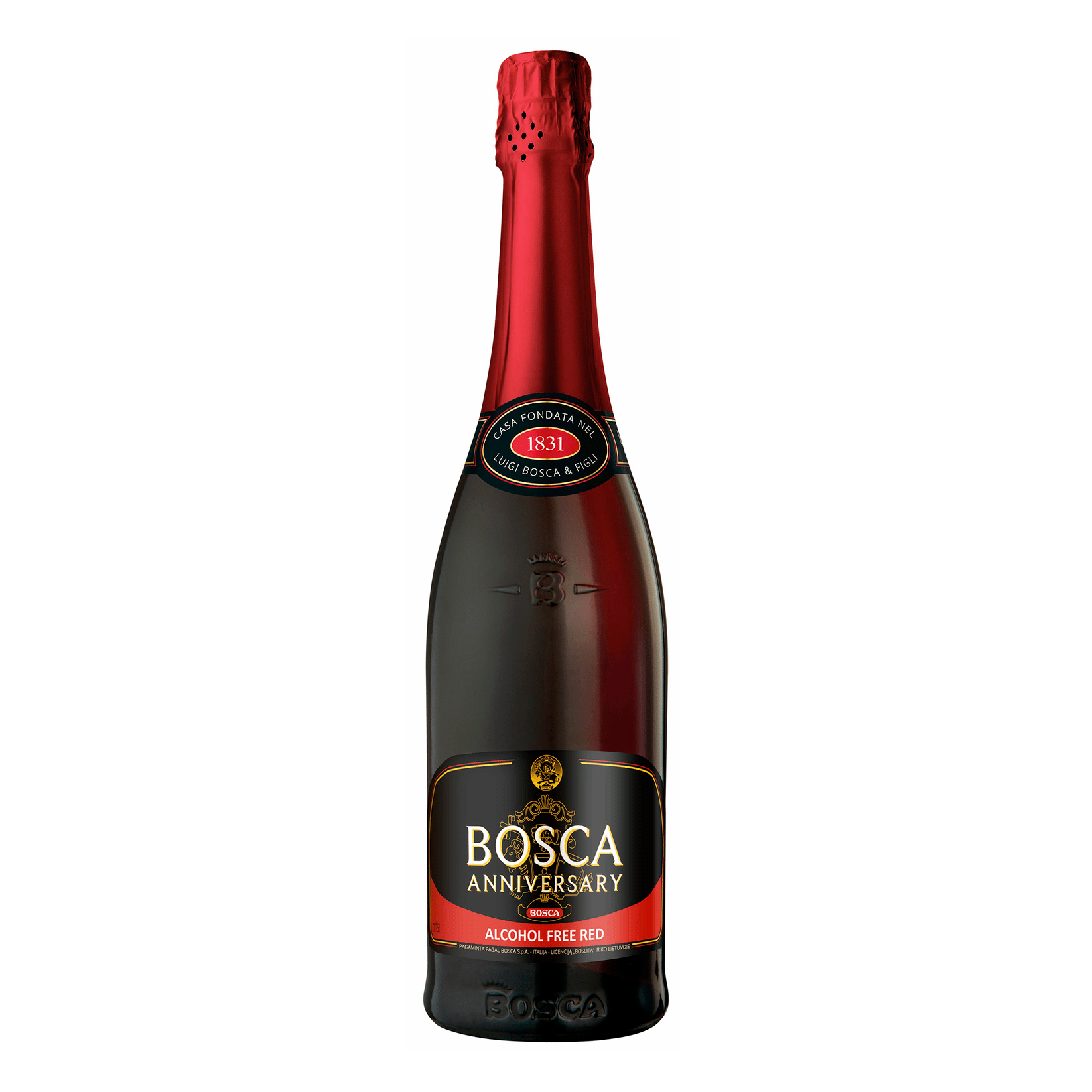 Вино игристое безалкогольное Bosca Анниверсари красное полусладкое 0,75 л