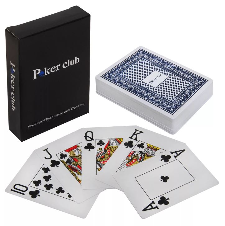 фото Карты игральные poker club, синяя рубашка, пластиковые hittoy