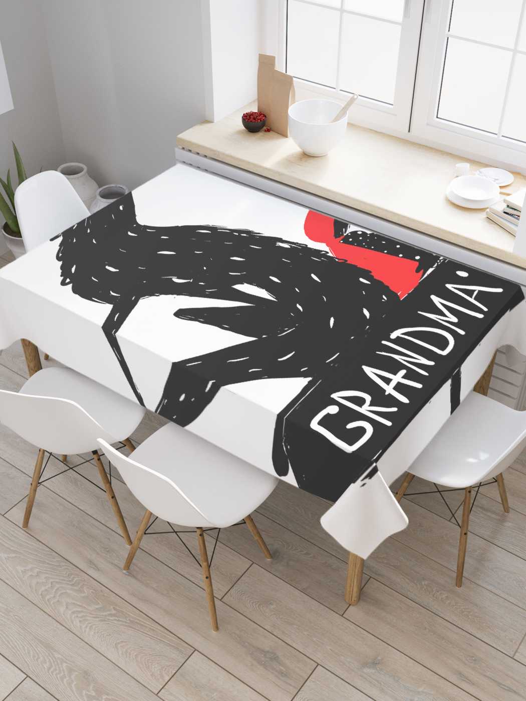 

Скатерть прямоугольная JoyArty "Указатель к бабушке" из сатена, 120x145 см, Черный, Указатель к бабушке