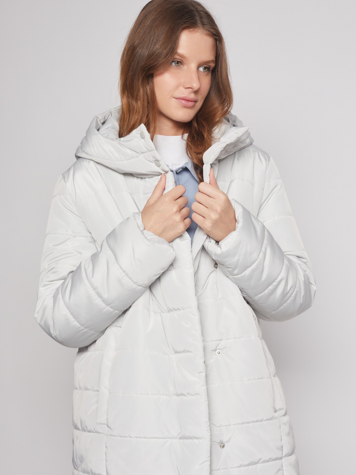 

Пальто женское Zolla 022335202074 серое 2XL, 022335202074