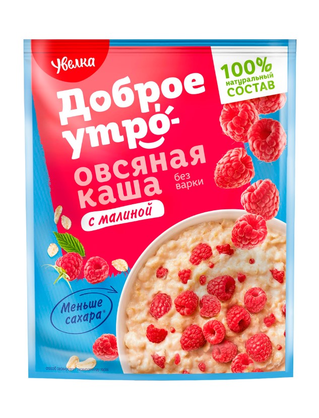 

Каша Увелка овсяная, с малиной, 20x40 г