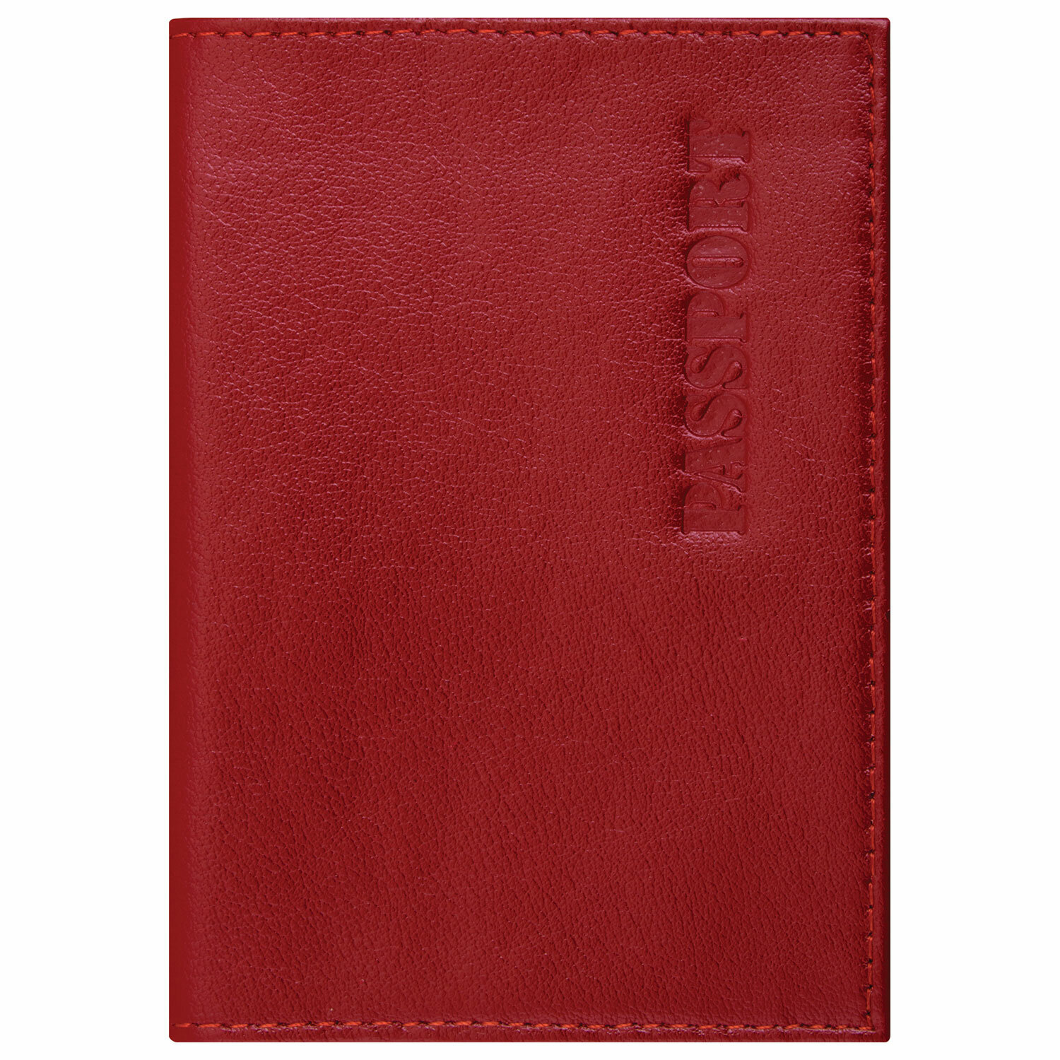 Обложка для паспорта натуральная кожа Brauberg, галант красная
