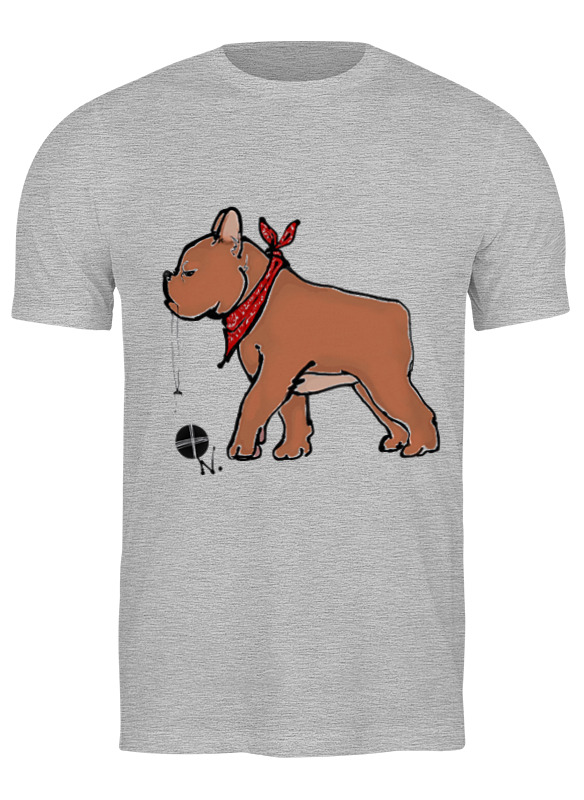 

Футболка мужская Printio Bull_dog 3703162 серая 2XL, Серый, Bull_dog 3703162