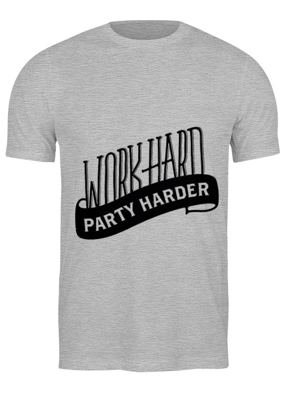 

Футболка мужская Printio Work hard 3703168 серая 2XL, Серый, Work hard 3703168