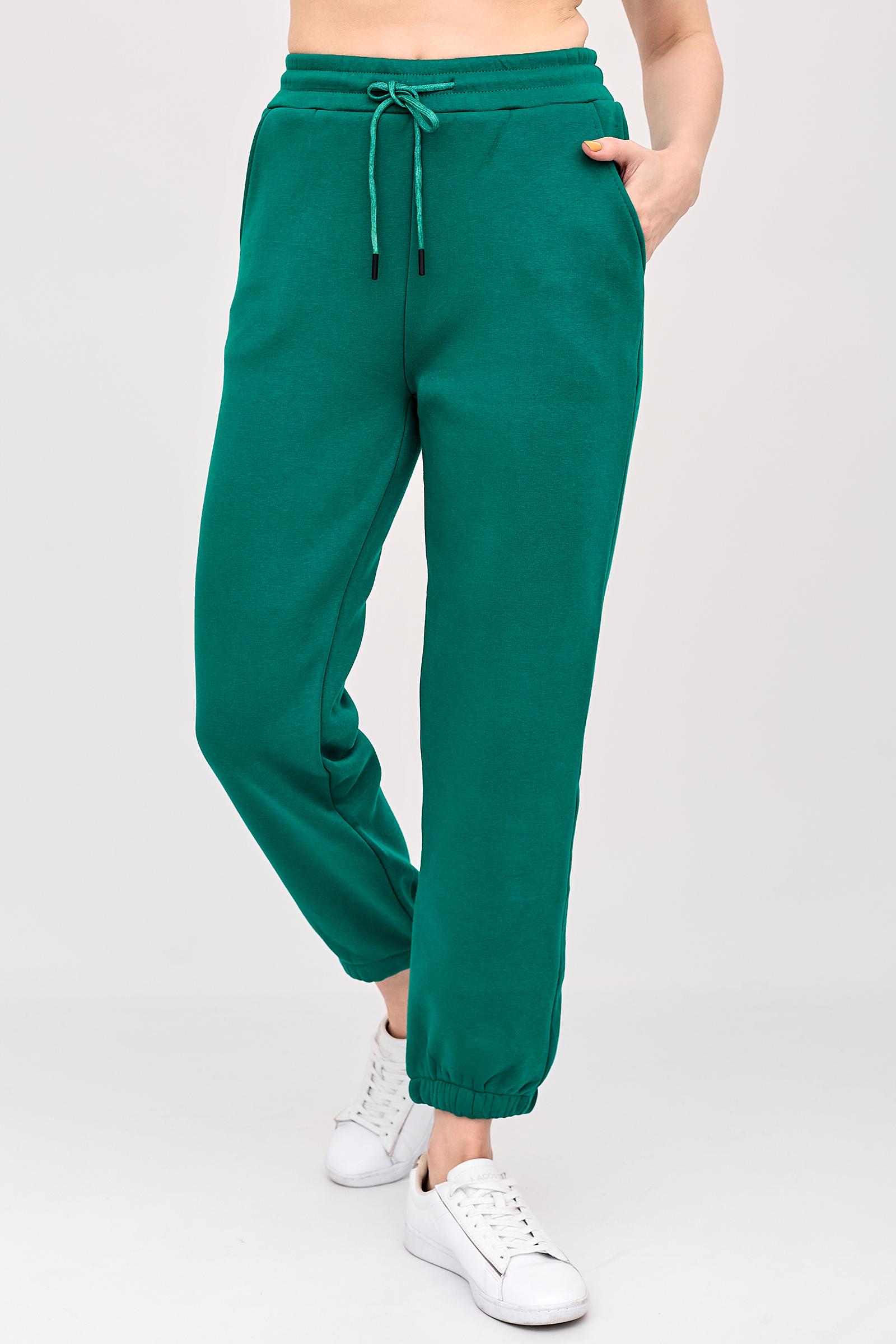 Спортивные брюки женские LikaDress 18-1743 зеленые 56 RU