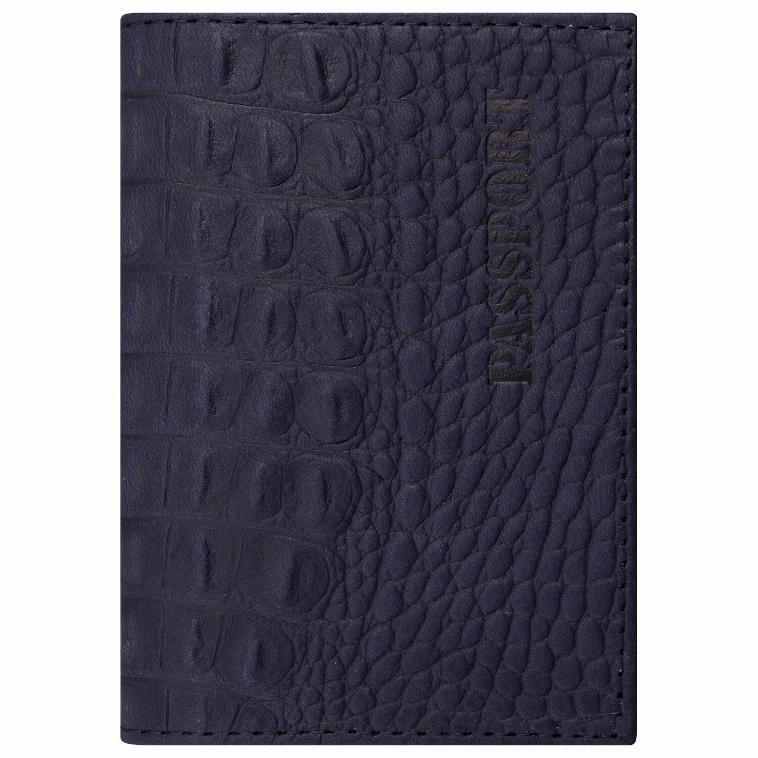 Обложка для паспорта Brauberg натуральная кожа, кайман, тёмно-синий