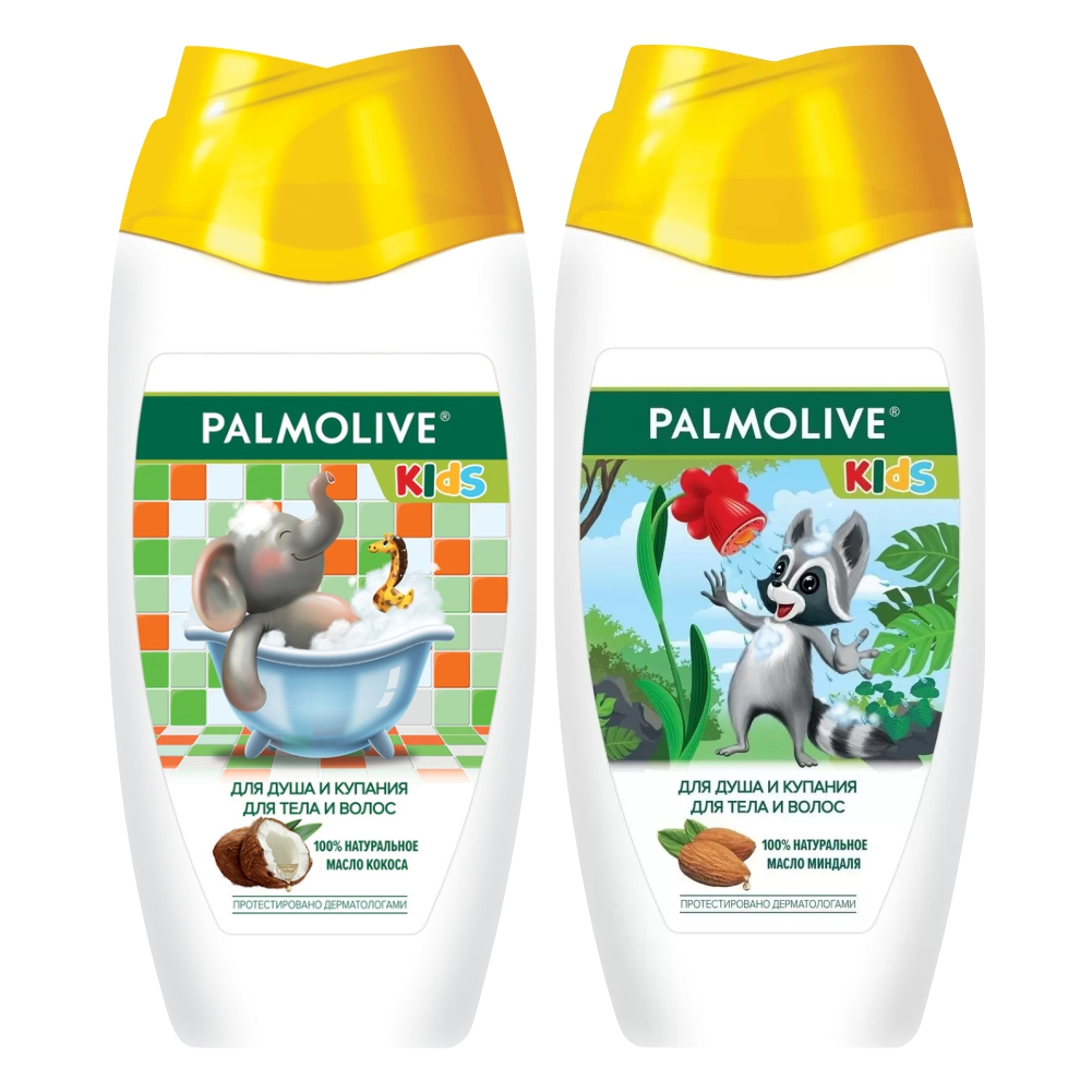 Набор гелей для душа Palmolive Kids с кокосовым молочком + миндальным молочком по 250 мл