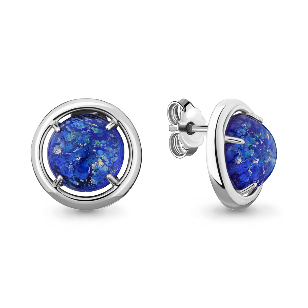 

Серьги-пусеты из серебра со стеклом Aquamarine 46784Н_925_р, 46784Н_925_р