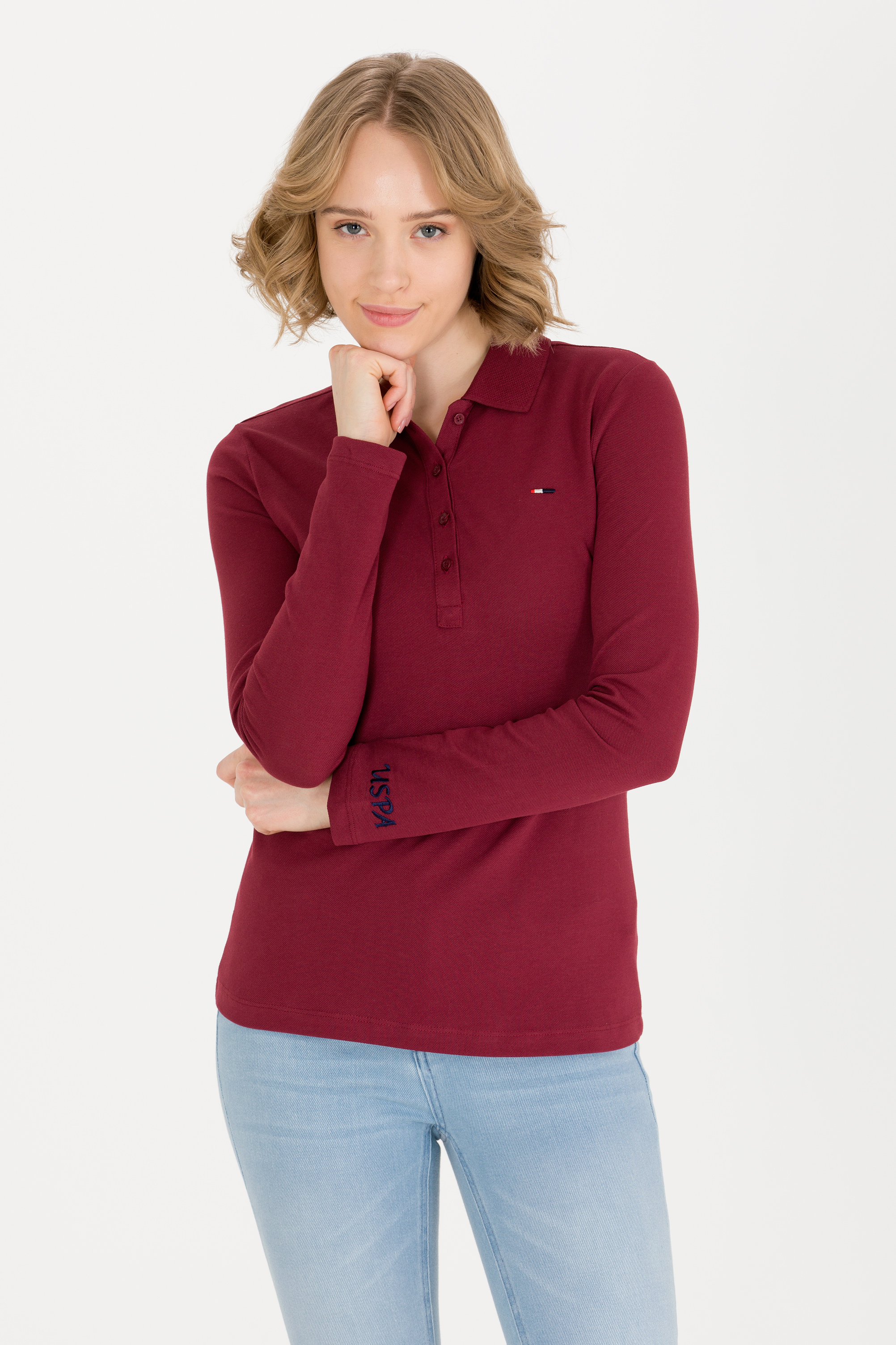 

Лонгслив женский U.S. POLO Assn. G082SZ0820TPR-SGN бордовый M, G082SZ0820TPR-SGN