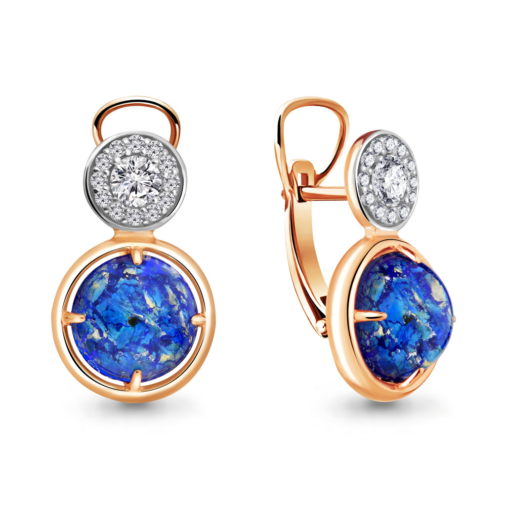 

Серьги из серебра с фианитом Aquamarine 46788АБ_925_з, 46788АБ_925_з