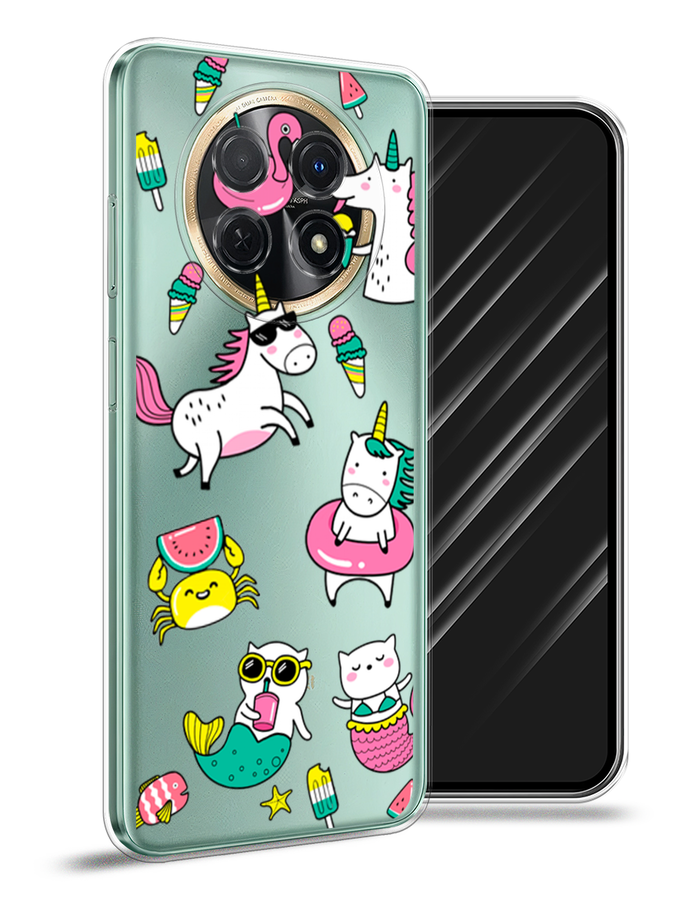 

Чехол Awog на Huawei Nova Y91 "На отдыхе", Белый;бирюзовый;розовый, 6121650-2