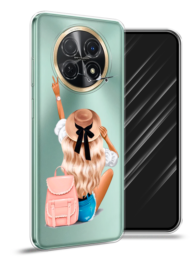 

Чехол Awog на Huawei Nova Y91 "Автостопом самолетом", Бежевый;белый, 6121650-7