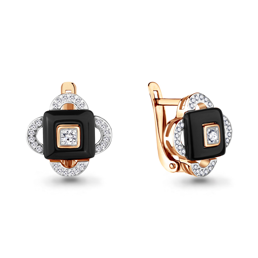 

Серьги из серебра с фианитом Aquamarine 46792А_925_з, 46792А_925_з