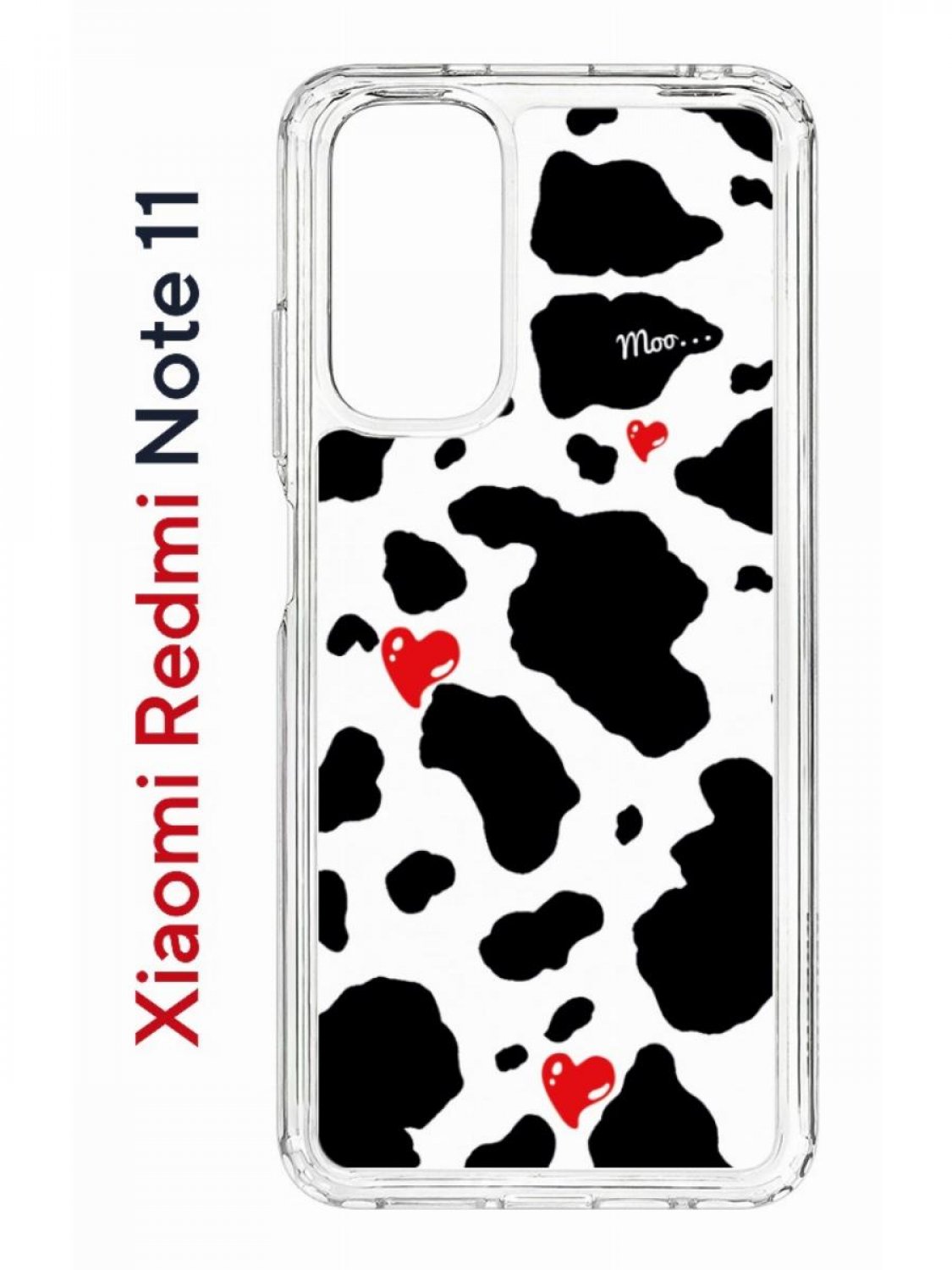 фото Чехол на xiaomi redmi note 11/11s kruche print корова,противоударный бампер с принтом кruче