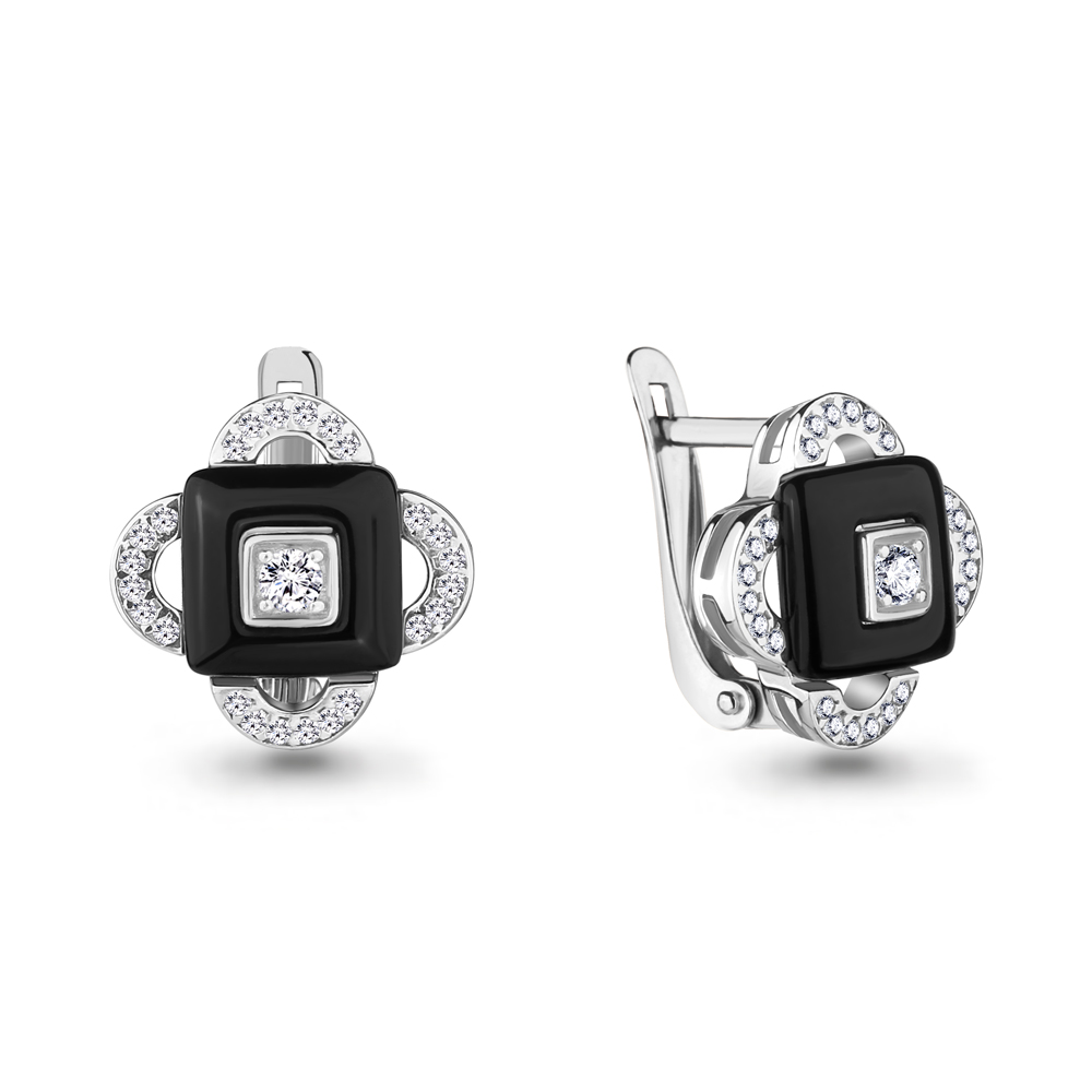 

Серьги из серебра с фианитом Aquamarine 46792А_925_р, 46792А_925_р