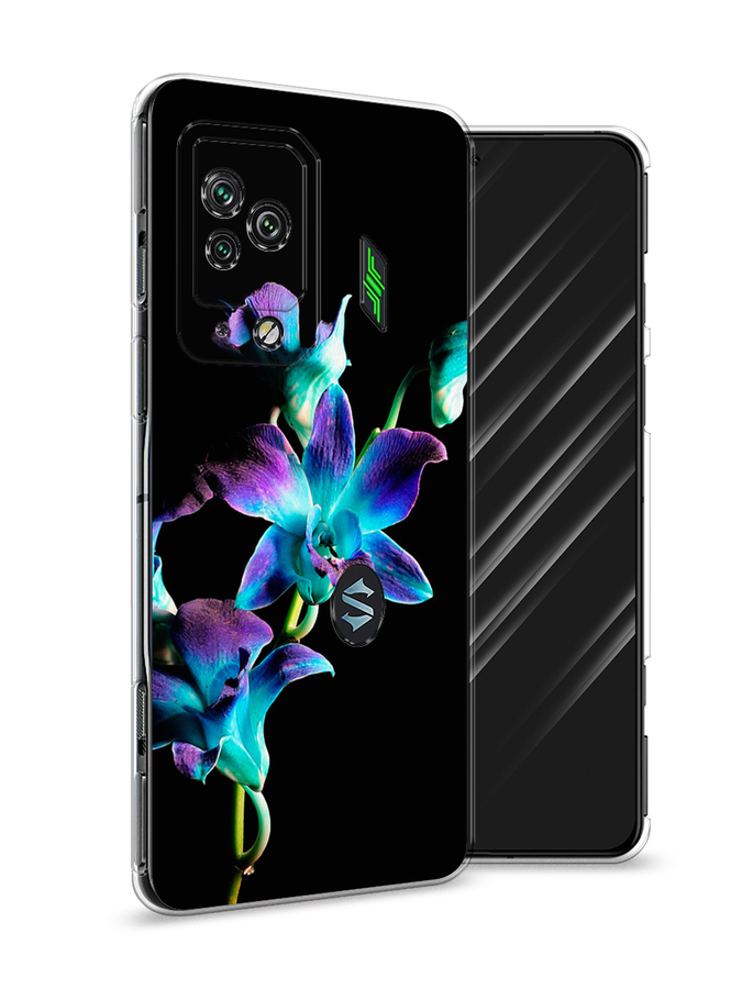 

Чехол Awog на Xiaomi Black Shark 5 Pro "Синий цветок на черном", Разноцветный, 314150-8