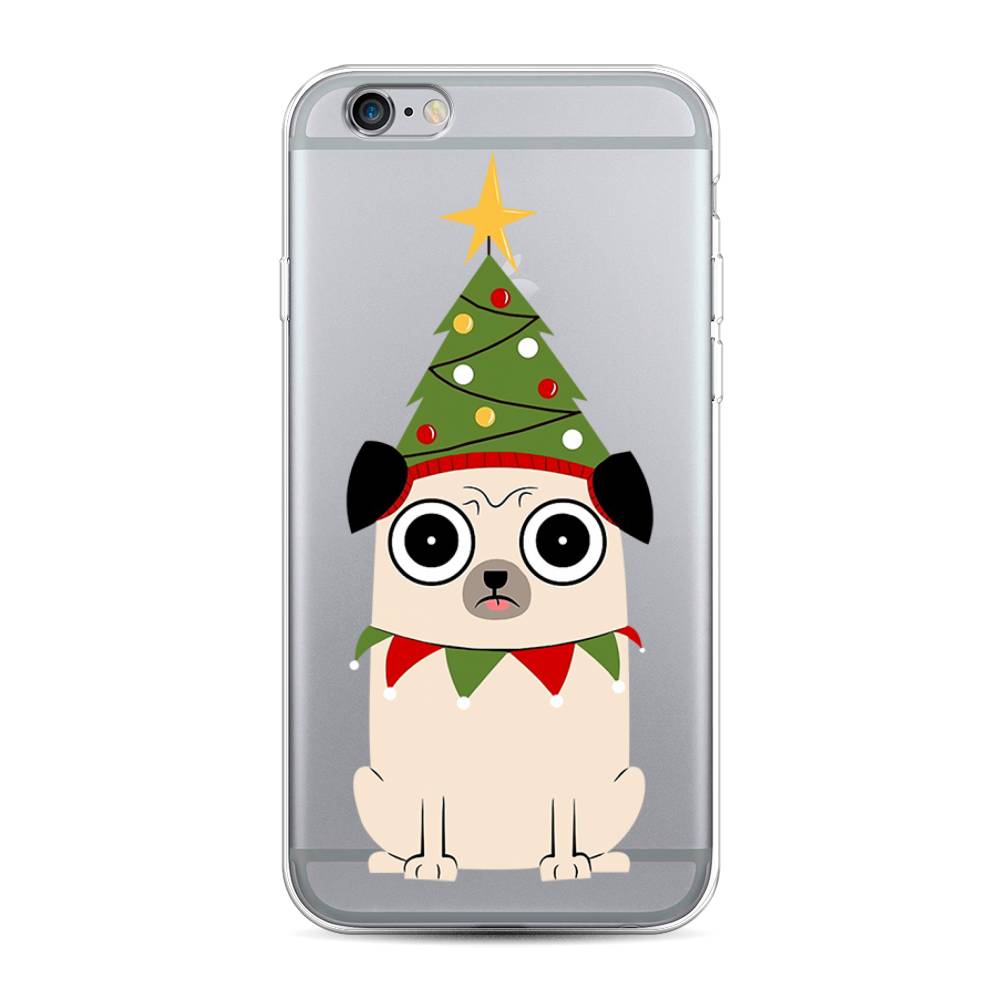 

Чехол на Apple iPhone 6 "Собачка с ёлочкой", Бежевый;красный;зеленый, 0104S50-1