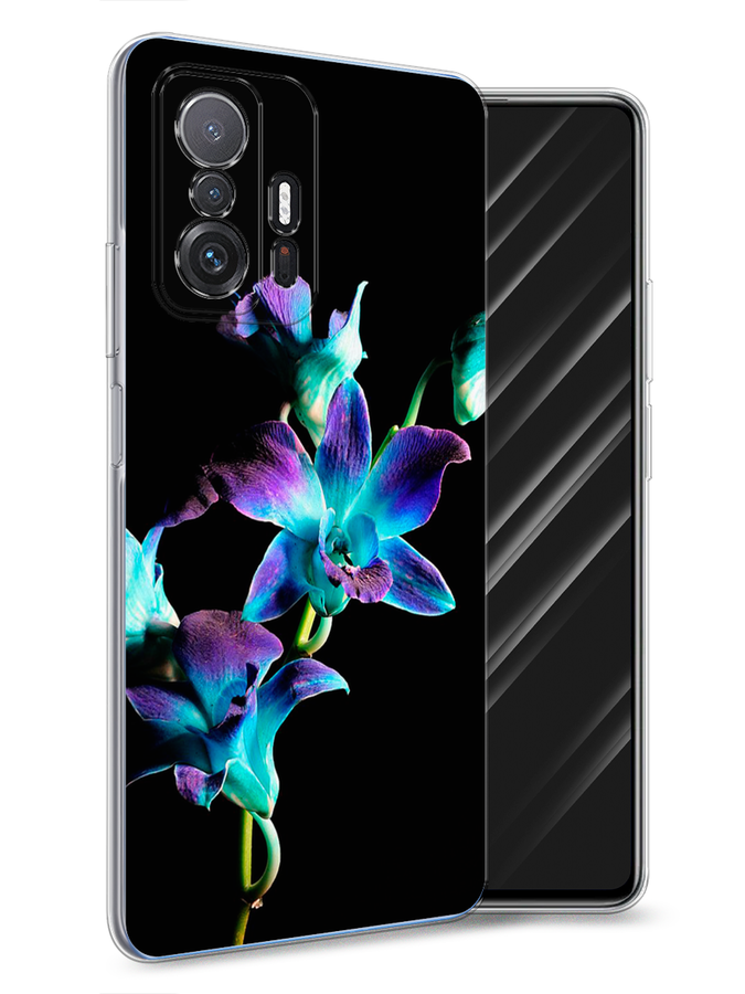 

Чехол Awog на Xiaomi Mi 11T/11T Pro "Синий цветок на черном", Разноцветный, 311250-8