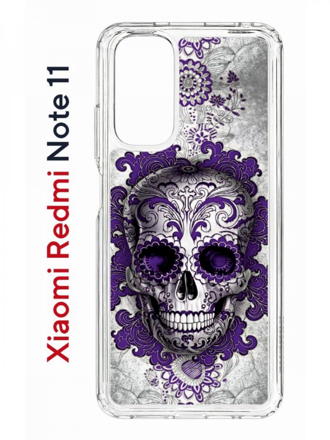 фото Чехол на xiaomi redmi note 11/11s kruche print sugar skull,противоударный бампер с принтом кruче