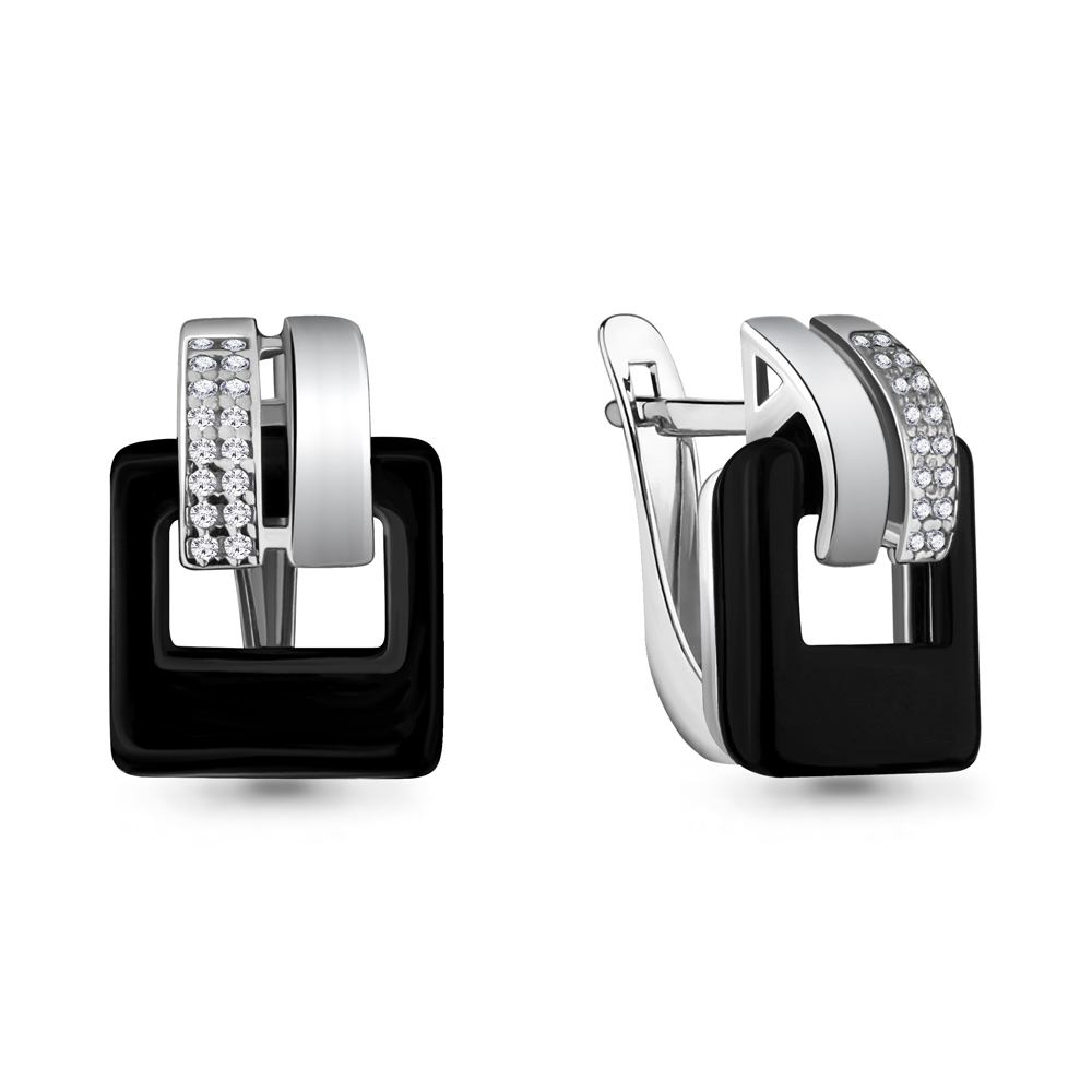

Серьги из серебра с фианитом Aquamarine 46794А_925_р, 46794А_925_р
