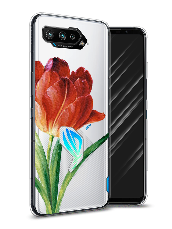 

Чехол Awog на Asus ROG Phone 5S "Красный тюльпан", Оранжевый;зеленый, 44550-8