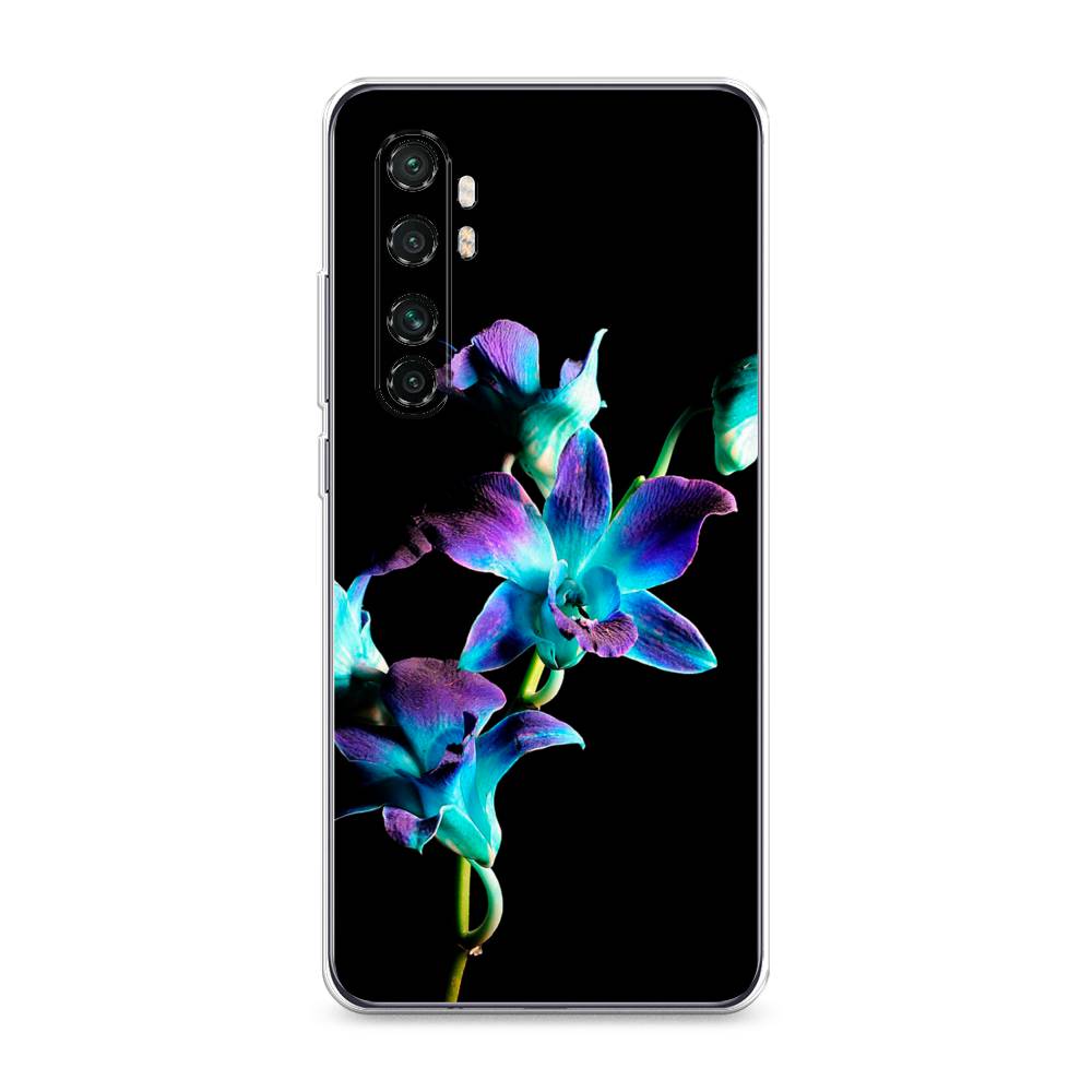 фото Силиконовый чехол "синий цветок на черном" на xiaomi mi note 10 lite awog