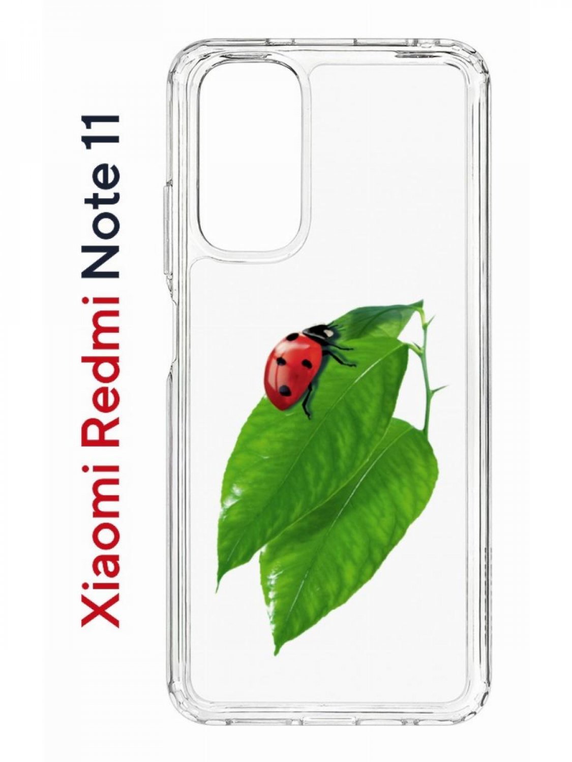 фото Чехол на xiaomi redmi note 11/11s kruche print ladybug,противоударный бампер с принтом кruче