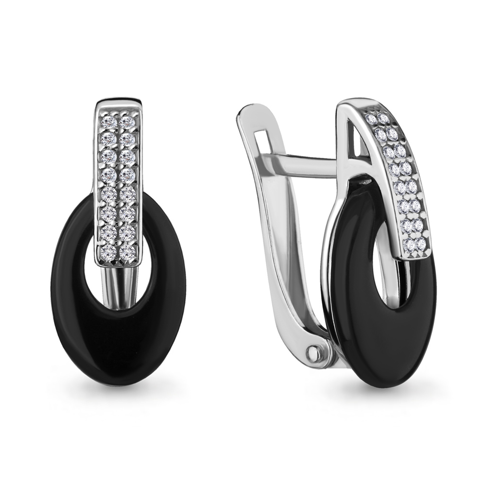 

Серьги из серебра с фианитом Aquamarine 46796А_925_р, 46796А_925_р