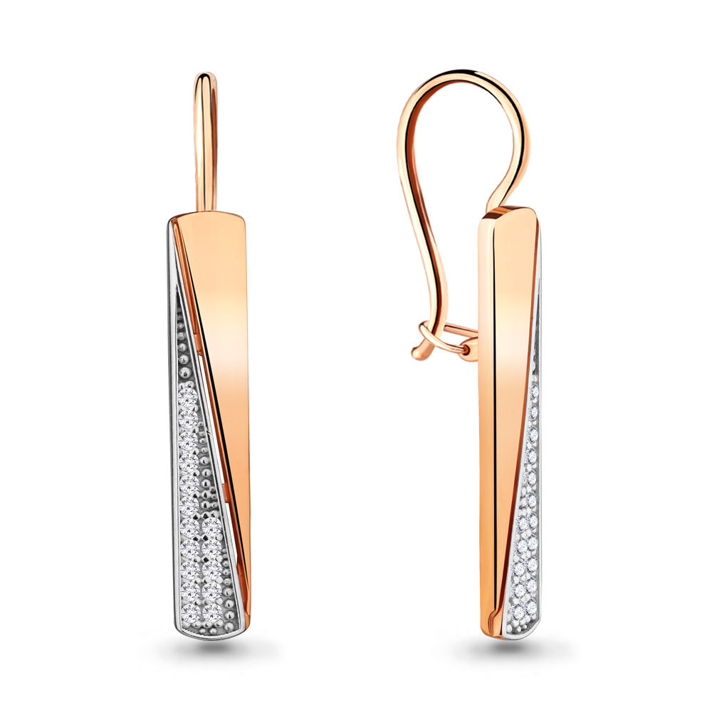 

Серьги из серебра с фианитом Aquamarine 46805А_925_з, 46805А_925_з