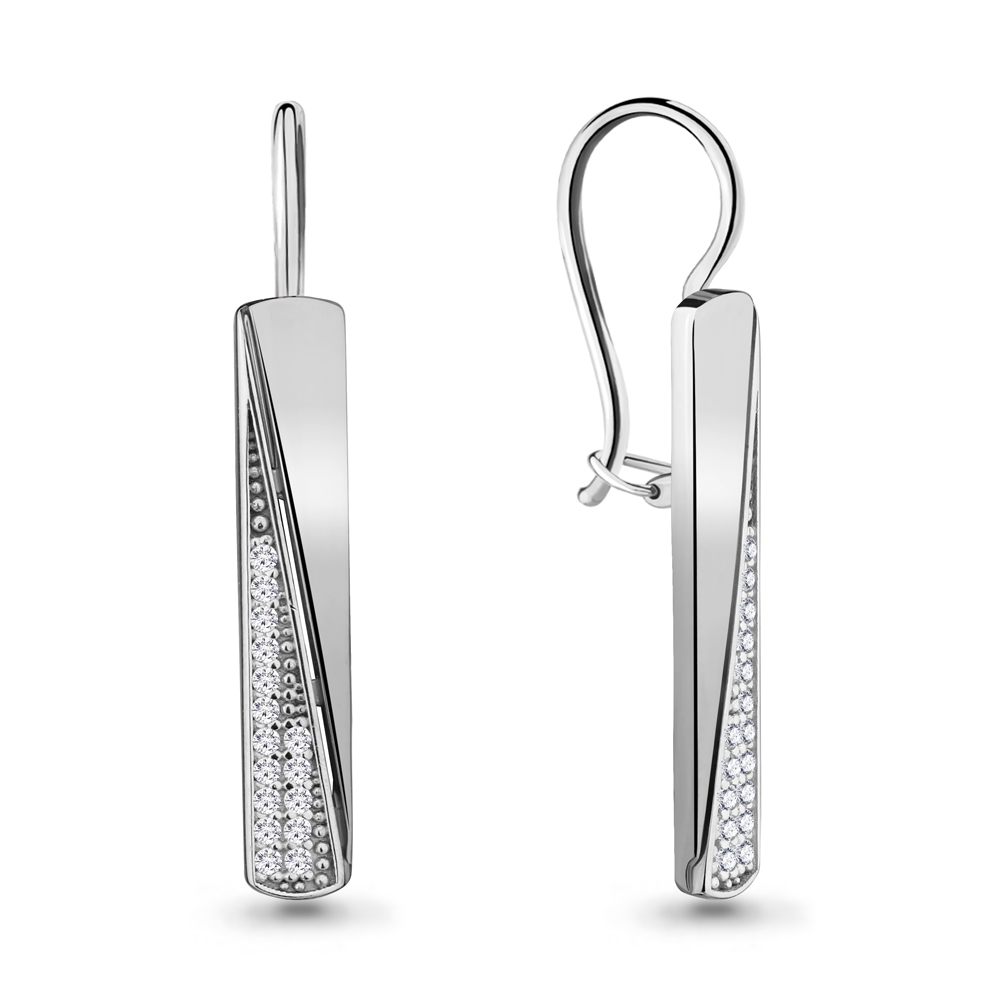 

Серьги из серебра с фианитом Aquamarine 46805А_925_р, 46805А_925_р