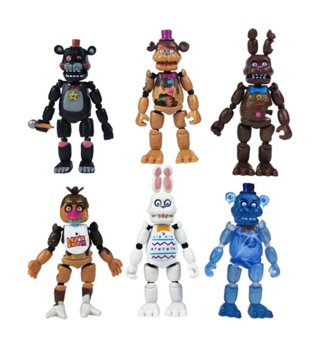 Фигурки Panawealth FNAF 5 ночей с Фредди Five Nights at Freddys 6 шт. 14 см шарнирные 2141