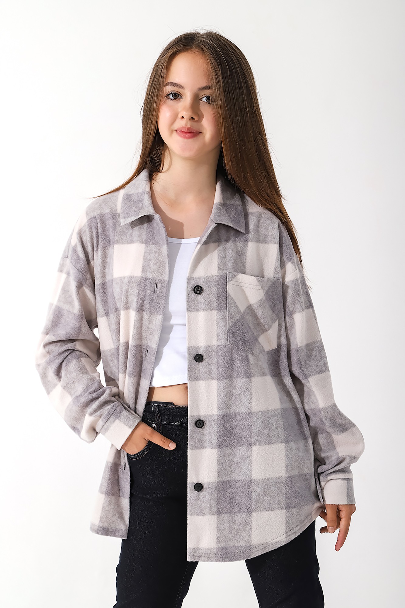 Рубашка детская Виотекс Гамбит-1, серый, 164