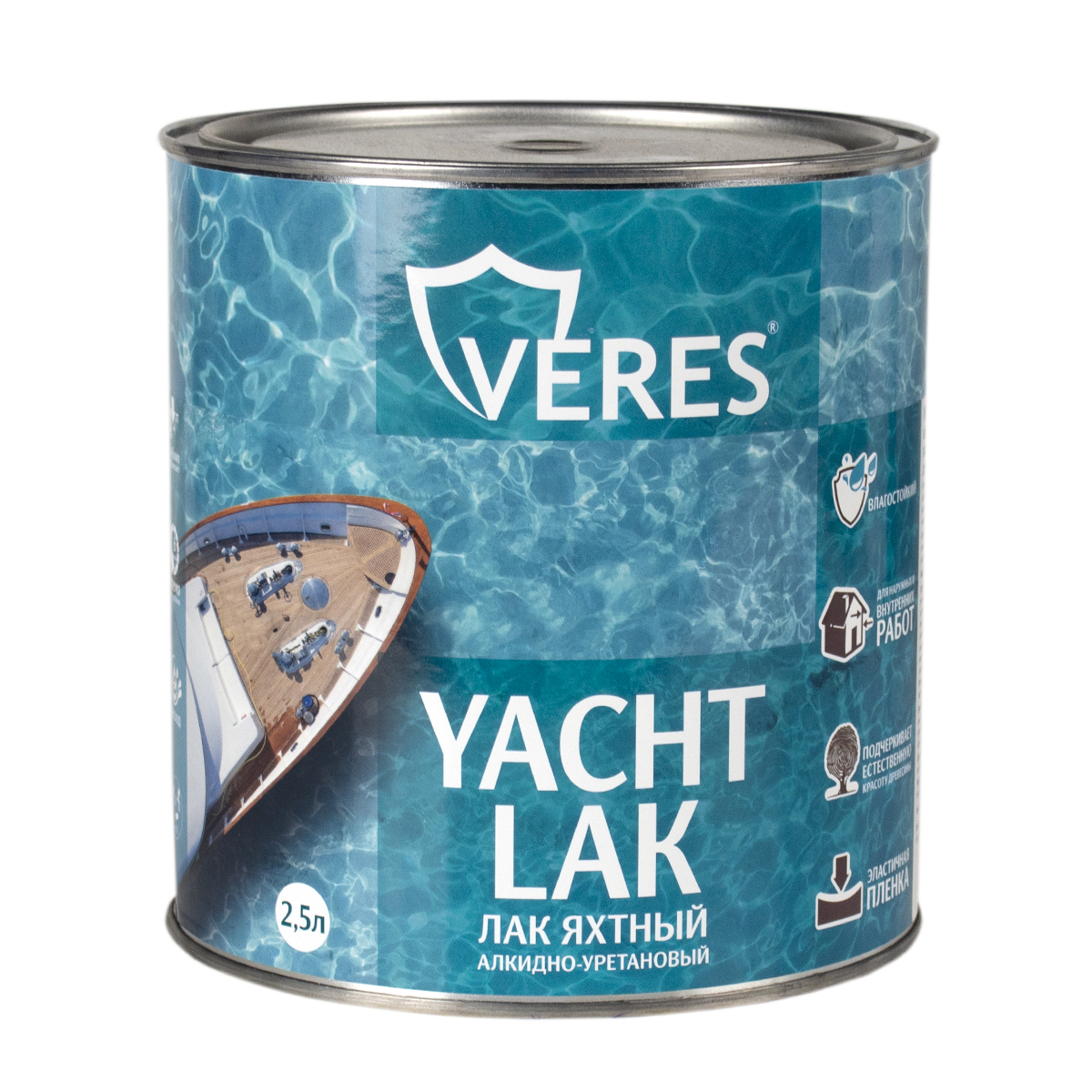 

Лак яхтный Veres, алкидно-уретановый, глянцевый, 2,5 л, Прозрачный