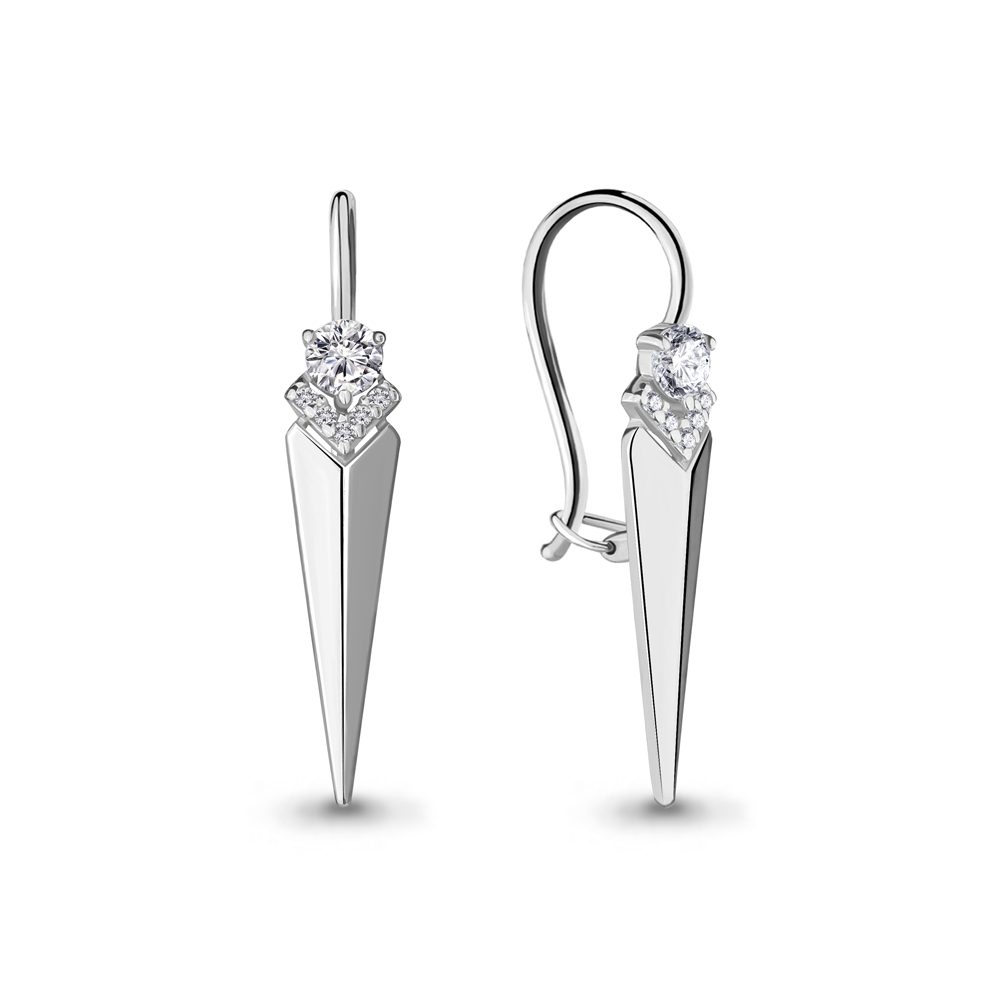 

Серьги из серебра с фианитом Aquamarine 46812А_925_р, 46812А_925_р