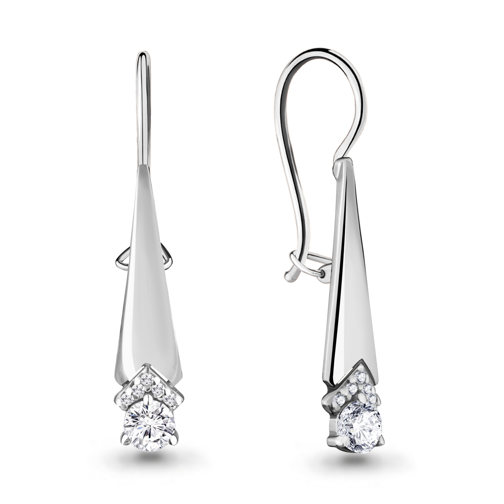 

Серьги из серебра с фианитом Aquamarine 46813А_925_р, 46813А_925_р