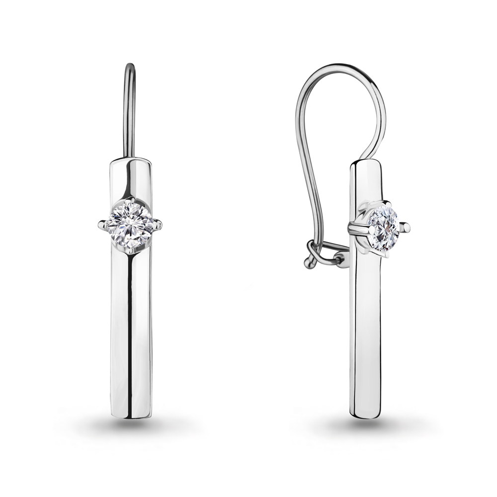 

Серьги из серебра с фианитом Aquamarine 46814А_925_р, 46814А_925_р