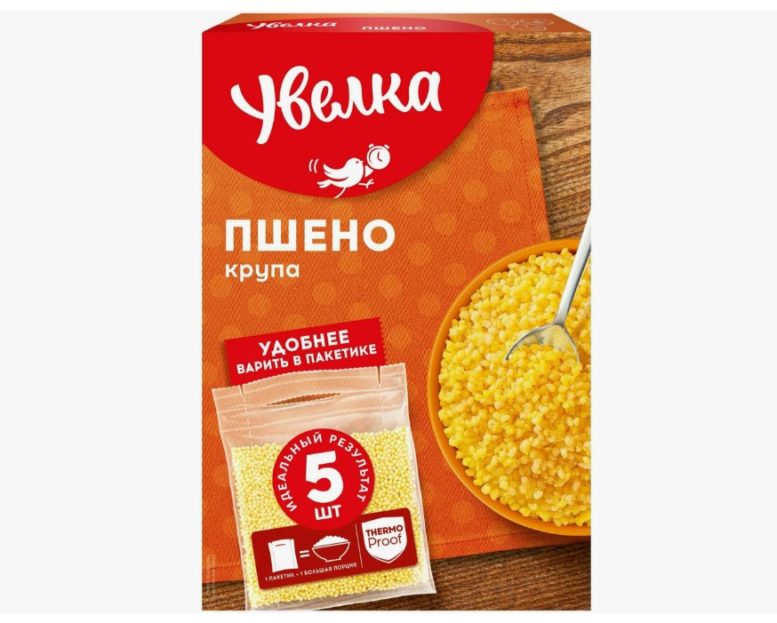 

Крупа пшено Увелка в пакетиках, 6x400 г