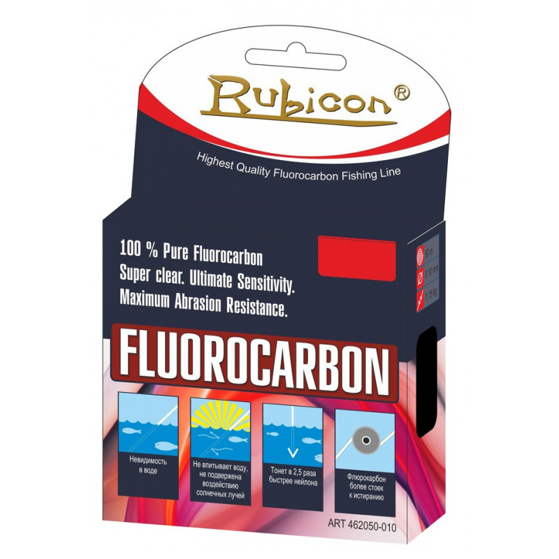 Леска флюрокарбоновая Rubicon Fluorocarbon 0,12 мм, 50 м, 1,65 кг, clear