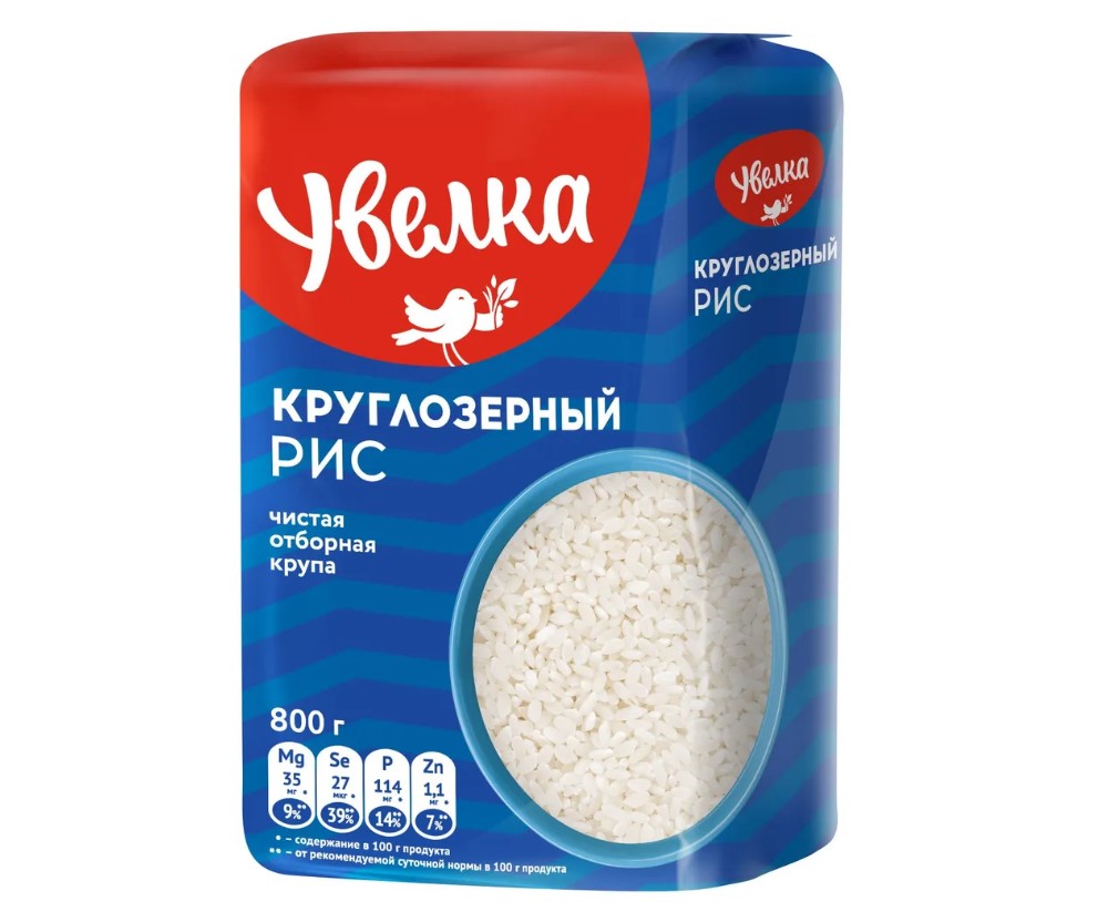 

Рис Увелка белый, круглозерный, 6x800 г