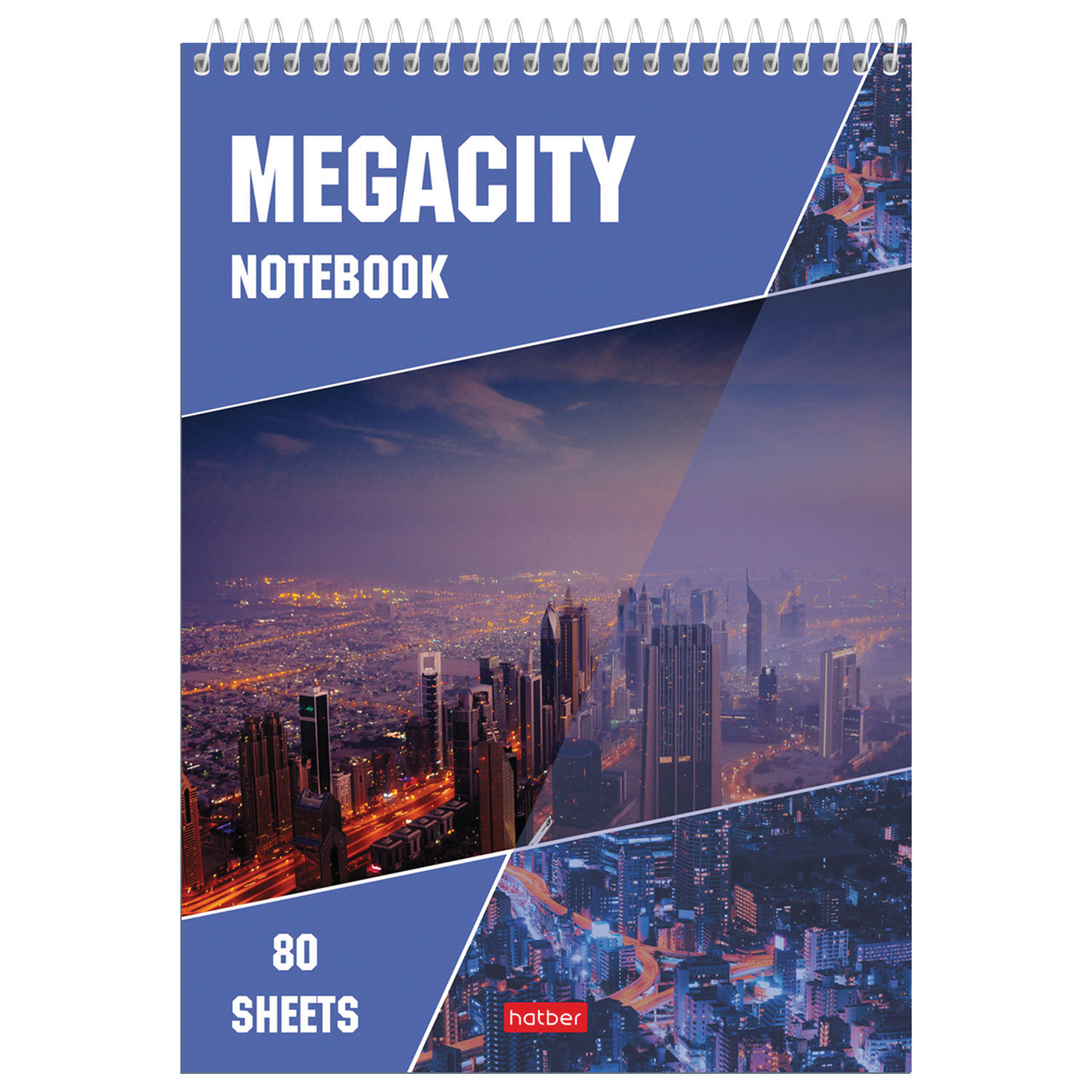 

Блокнот Hatber 80л. А5 на гребне Megaсity, 80Б5С1гр