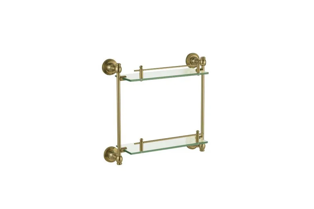 

Стеклянная полка Potato Bronze 2-х этажная P2620-2 антикварная бронза, P2620-2