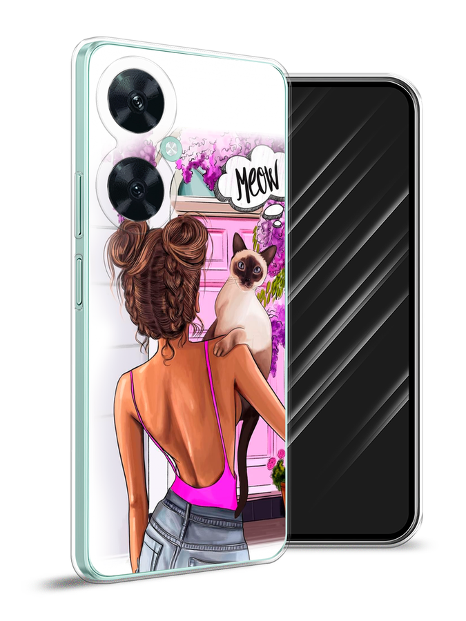 

Чехол Awog на Huawei Nova 11i "Девушка с кошкой", Розовый;коричневый, 6121750-7