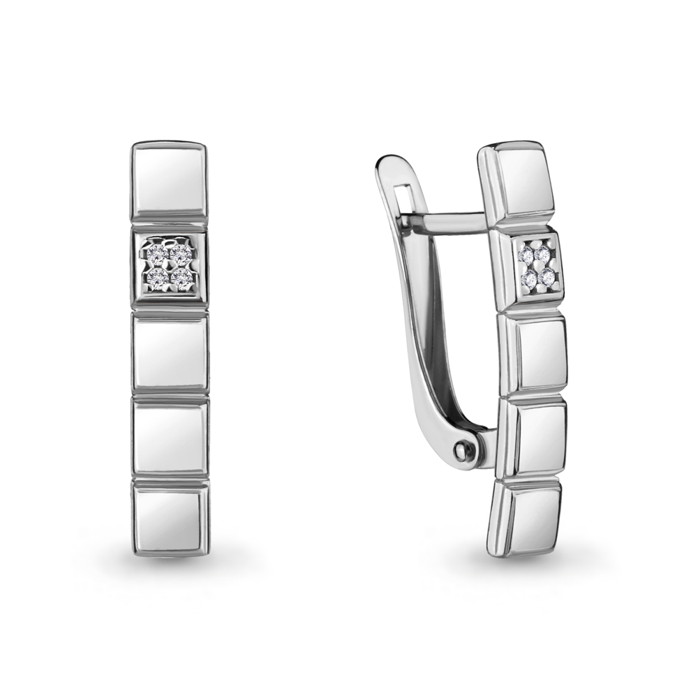 

Серьги из серебра с фианитом Aquamarine 46825А_925_р, 46825А_925_р