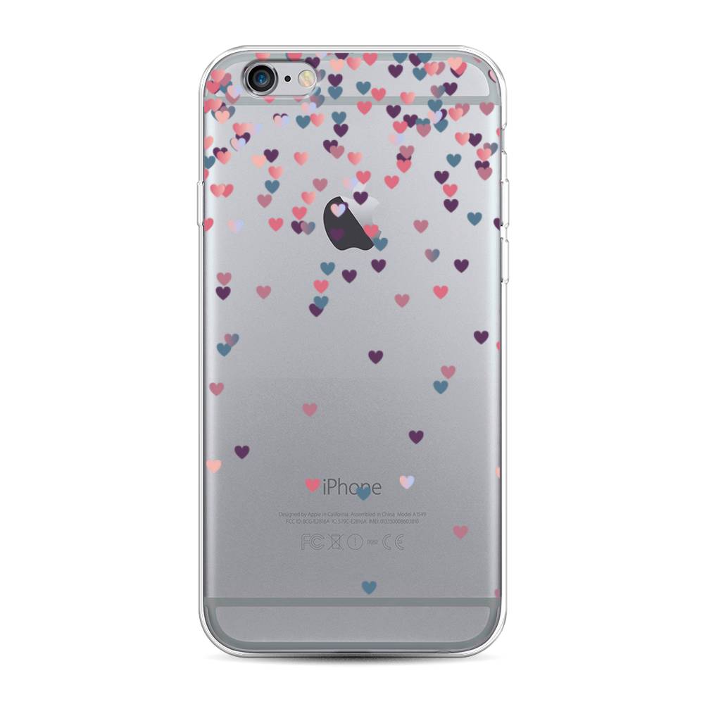 

Чехол на Apple iPhone 6 "Посыпка сердечки", Розовый;фиолетовый, 0104S50-3